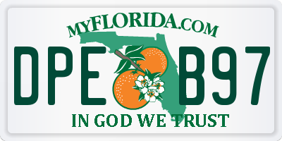 FL license plate DPEB97