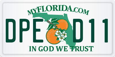 FL license plate DPED11
