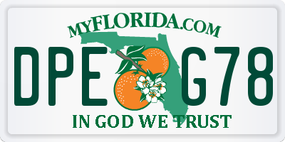 FL license plate DPEG78