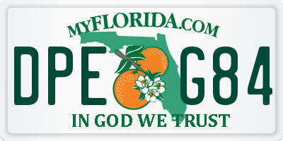 FL license plate DPEG84