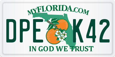 FL license plate DPEK42