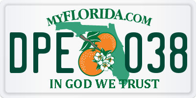 FL license plate DPEO38