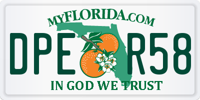 FL license plate DPER58