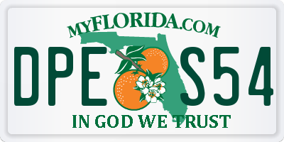 FL license plate DPES54