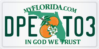 FL license plate DPET03