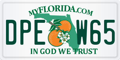 FL license plate DPEW65