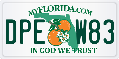 FL license plate DPEW83