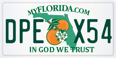 FL license plate DPEX54