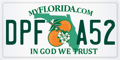 FL license plate DPFA52