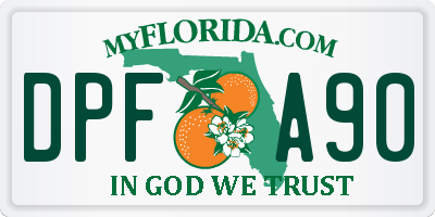 FL license plate DPFA90