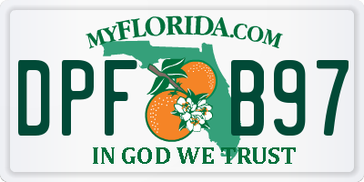 FL license plate DPFB97