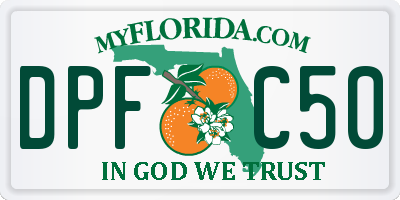 FL license plate DPFC50