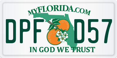 FL license plate DPFD57