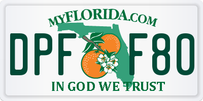 FL license plate DPFF80