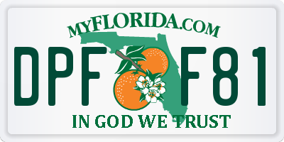FL license plate DPFF81