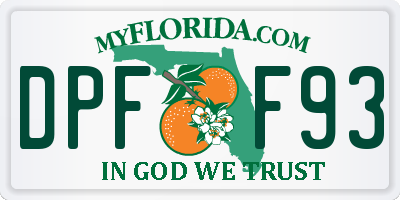 FL license plate DPFF93