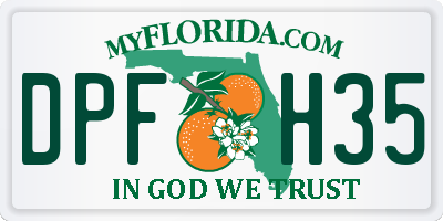 FL license plate DPFH35