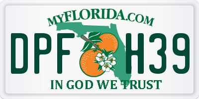 FL license plate DPFH39