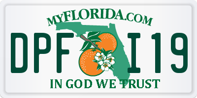 FL license plate DPFI19