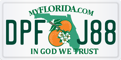 FL license plate DPFJ88
