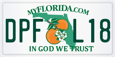 FL license plate DPFL18