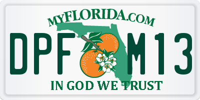 FL license plate DPFM13