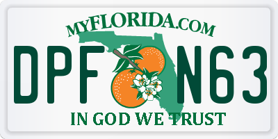 FL license plate DPFN63