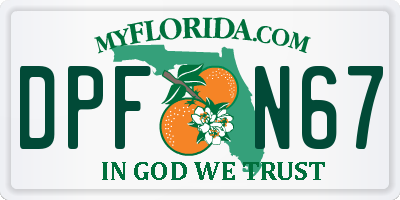 FL license plate DPFN67