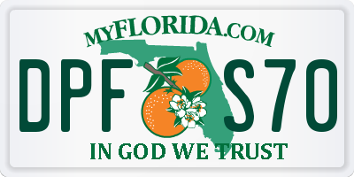 FL license plate DPFS70