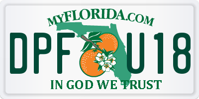 FL license plate DPFU18