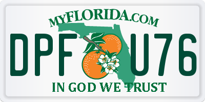 FL license plate DPFU76