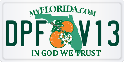 FL license plate DPFV13
