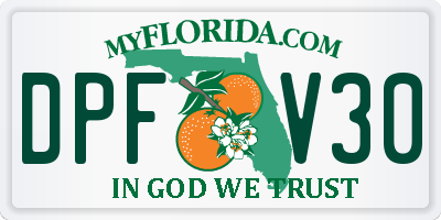 FL license plate DPFV30