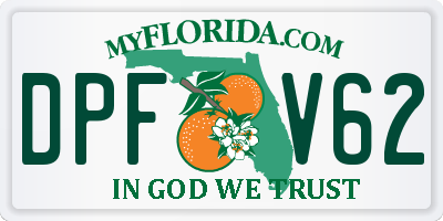 FL license plate DPFV62