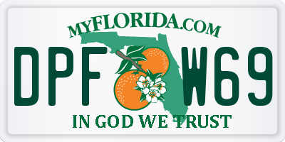 FL license plate DPFW69