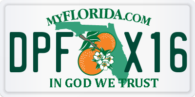 FL license plate DPFX16