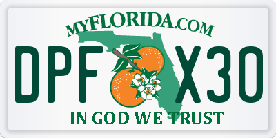 FL license plate DPFX30