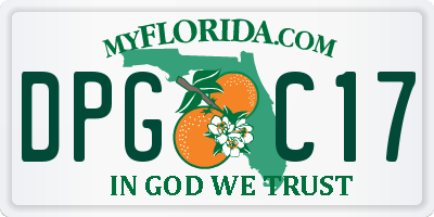 FL license plate DPGC17