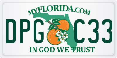 FL license plate DPGC33
