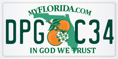 FL license plate DPGC34