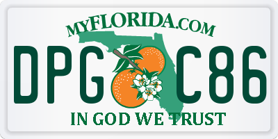 FL license plate DPGC86