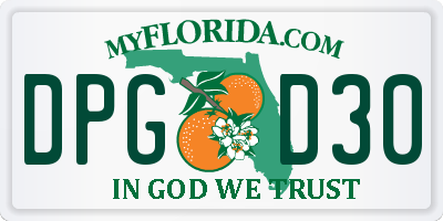FL license plate DPGD30