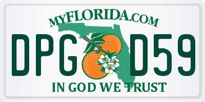 FL license plate DPGD59