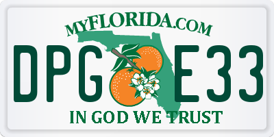 FL license plate DPGE33
