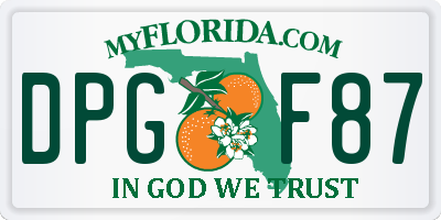 FL license plate DPGF87