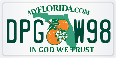 FL license plate DPGW98