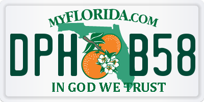 FL license plate DPHB58