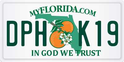FL license plate DPHK19