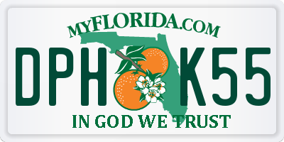 FL license plate DPHK55