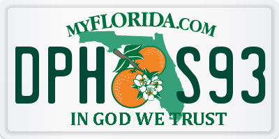 FL license plate DPHS93